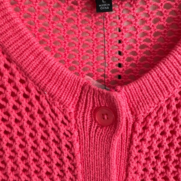 New TOCCIN Hot Pink Knit Sweater. Size: L - Picture 9 of 11